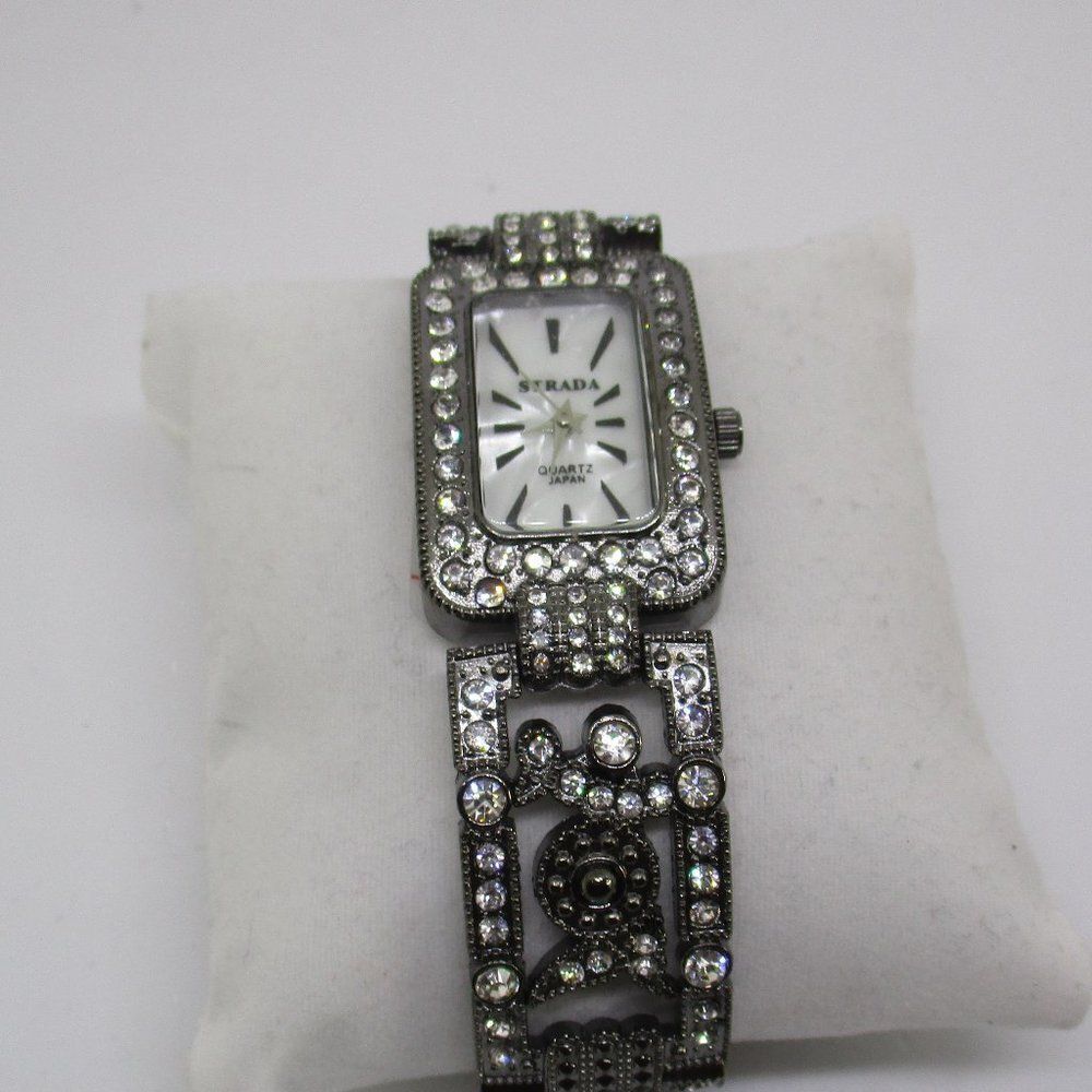 STRADA Watch Austrian Crystal Black Band